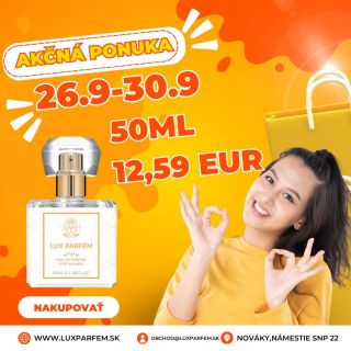 ✨ AKČNÁ PONUKA 26-30.9 2025 ✨ Obľúbené vône teraz za špeciálnu cenu! 💖 👉 50 ml len za 12,59 € Dopraj si luxusnú vôňu za...