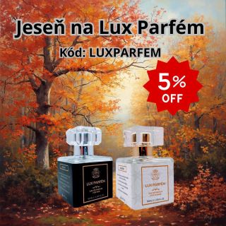 🍂✨ Jeseň na Lux Parfém ✨🍂 Vychutnaj si čaro jesene s obľúbenými vôňami teraz ešte výhodnejšie! 🌟 🎁 Zľava 5 % na celý nákup...