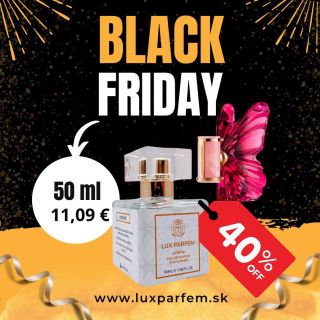🖤 Black Friday je tu! 🖤 -40 % na všetky novinky lux parfém – len tento víkend! objav nové vône, ktoré práve dorazili ✨ 🎁...